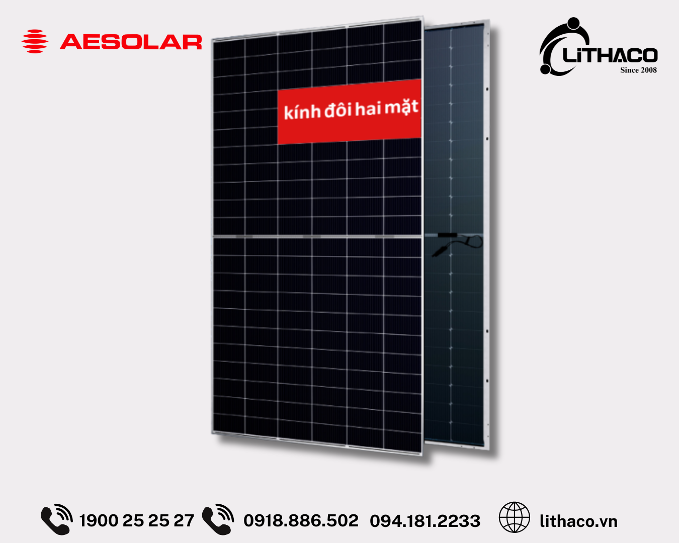 Tấm quang điện AE Solar 630Wp N-Type TOPCON hai mặt kính